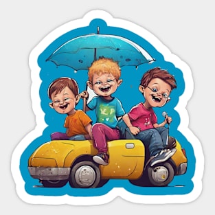 Kids Funny Playing Sticker